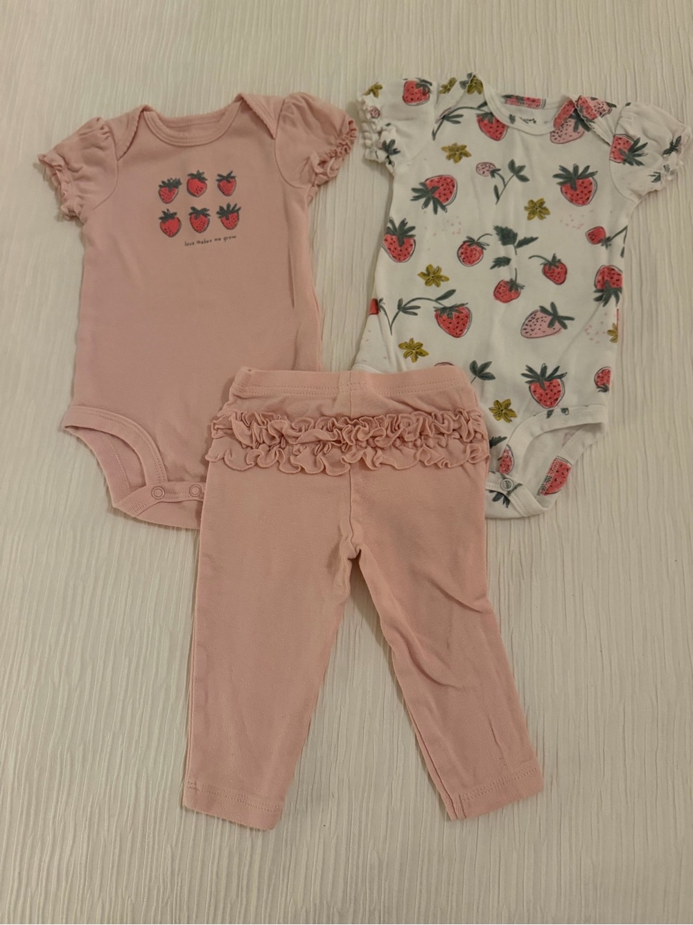 Carter’s Baby Onesie (2) and Ruffle Leggings set
